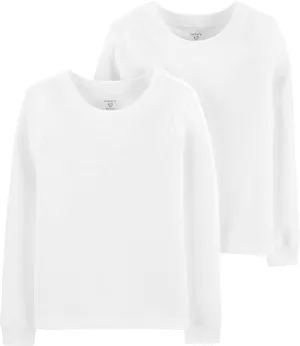 Carter's Little Boys' Long Sleeve 2-Pack Cotton Undershirts