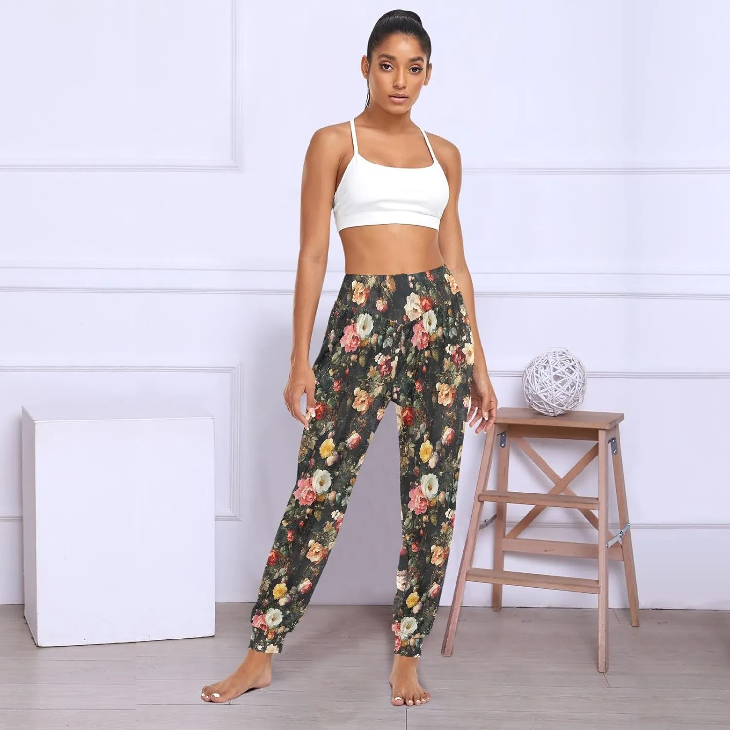 CHIFIGNO Yoga Pants for Women Harem Pants Sport Workout Pants Lightweight Lounge Pants