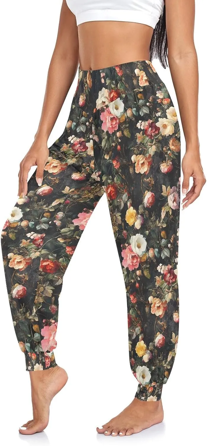 CHIFIGNO Yoga Pants for Women Harem Pants Sport Workout Pants Lightweight Lounge Pants