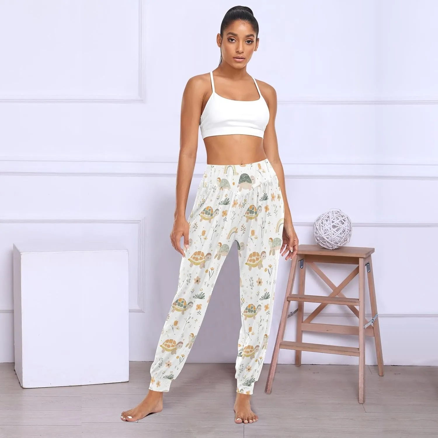 CHIFIGNO Yoga Pants for Women Harem Pants Sport Workout Pants Lightweight Lounge Pants