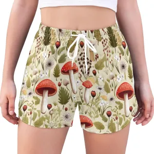 Colorful Mushrooms Women's Athletic Shorts Quick Dry Board Shorts Bike Shorts