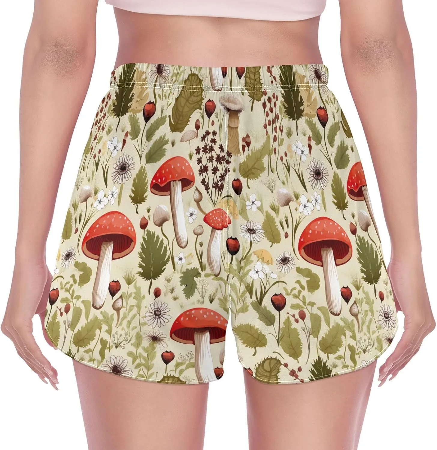 Colorful Mushrooms Women's Athletic Shorts Quick Dry Board Shorts Bike Shorts