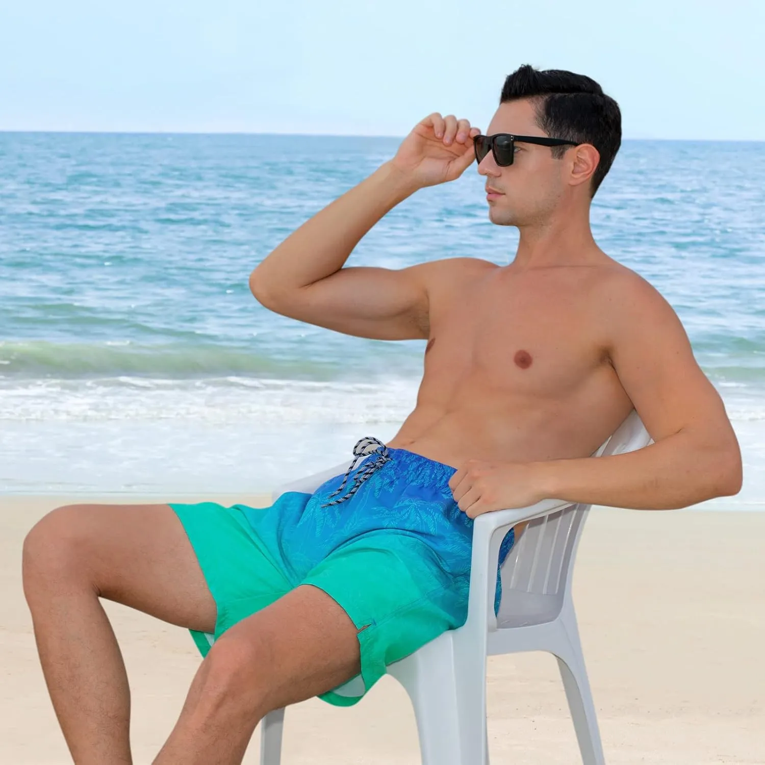 Cozople Mens Swimming Trunks with Compression Liner Swim Shorts 7 inch Quick Dry Bathing Suit Anti Chafe Boardshorts