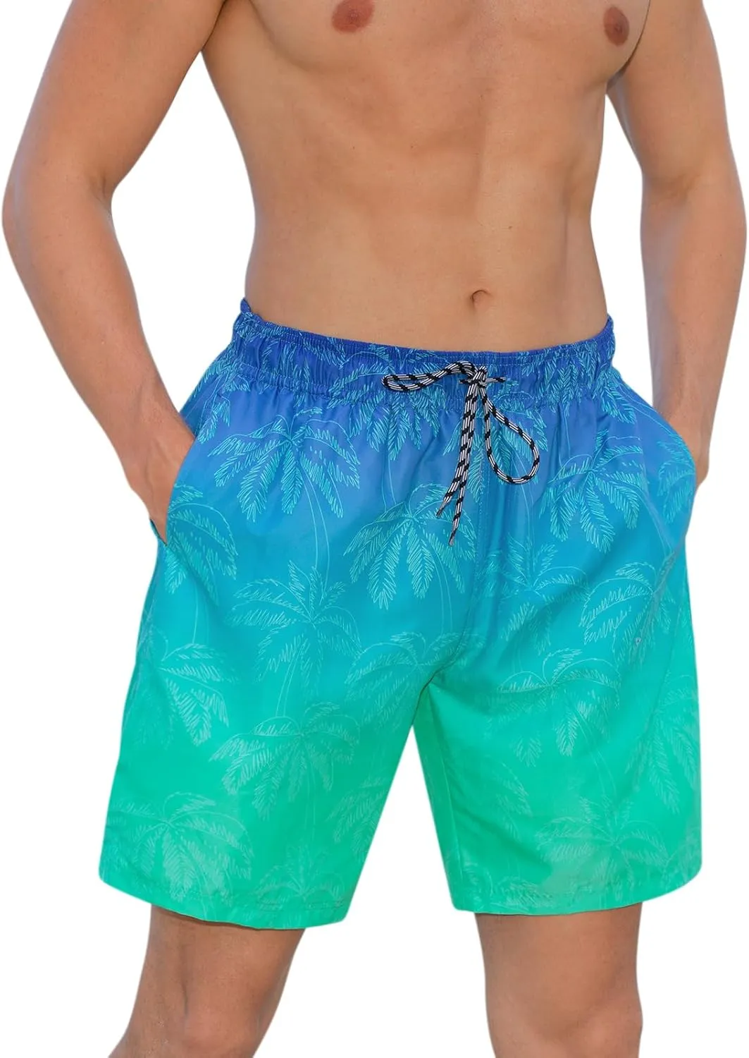 Cozople Mens Swimming Trunks with Compression Liner Swim Shorts 7 inch Quick Dry Bathing Suit Anti Chafe Boardshorts