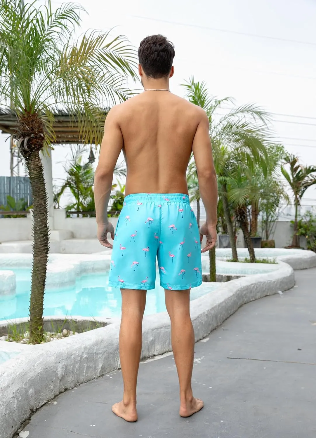 Cozople Mens Swimming Trunks with Compression Liner Swim Shorts 7 inch Quick Dry Bathing Suit Anti Chafe Boardshorts