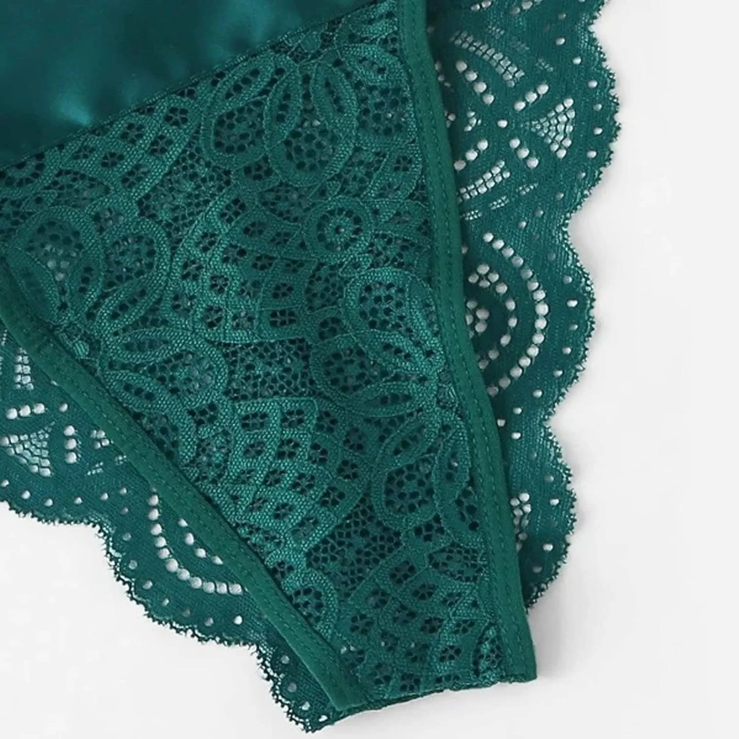 Cute Lingerie 2 Pieces Set Triangle Bralette Lace See Through Babydoll Bow Lingerie for Women Teddy Lingerie