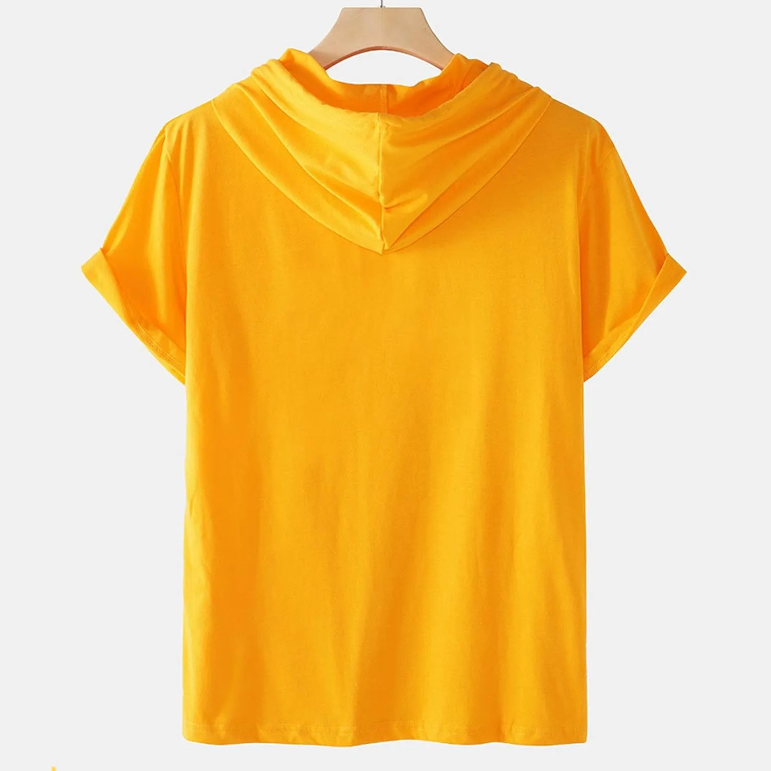 Dgoopd Men's Short Sleeve Hoodie Casual Loose Fit T-Shirts Men Plus Size Fashion Regular Fit Tees Lightweight Sweatshirt