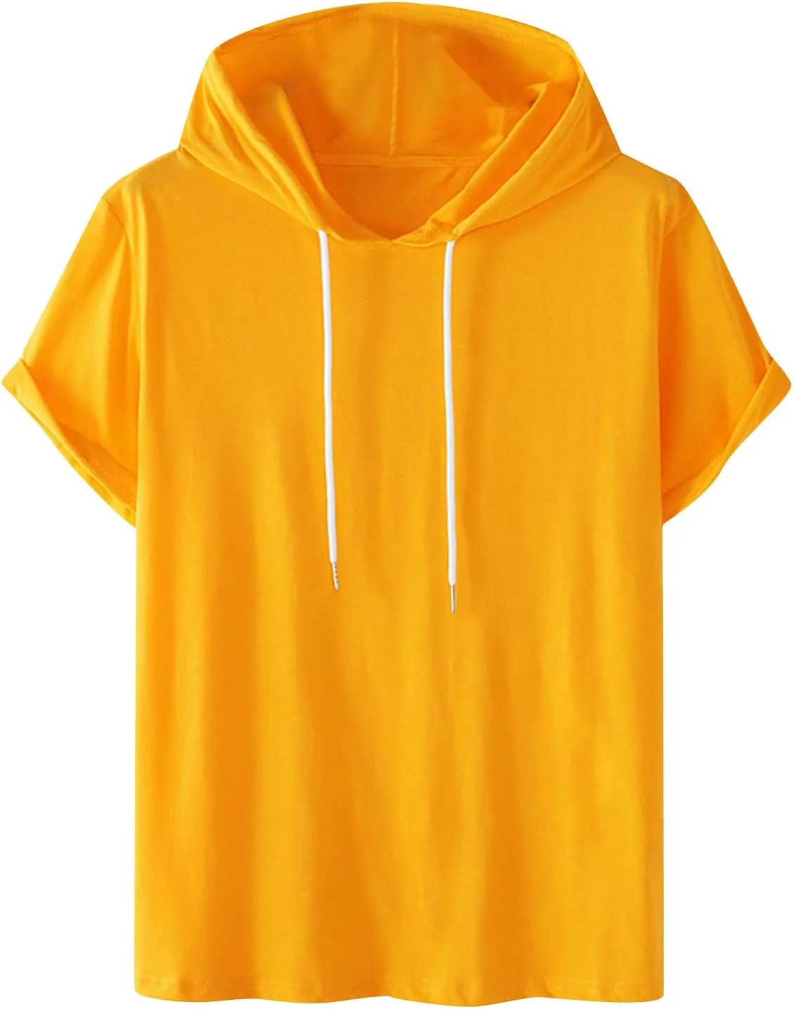Dgoopd Men's Short Sleeve Hoodie Casual Loose Fit T-Shirts Men Plus Size Fashion Regular Fit Tees Lightweight Sweatshirt