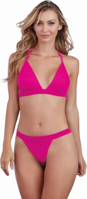 Dreamgirl womens Soft Jersey Bralette and Panty Set With Lace Trim