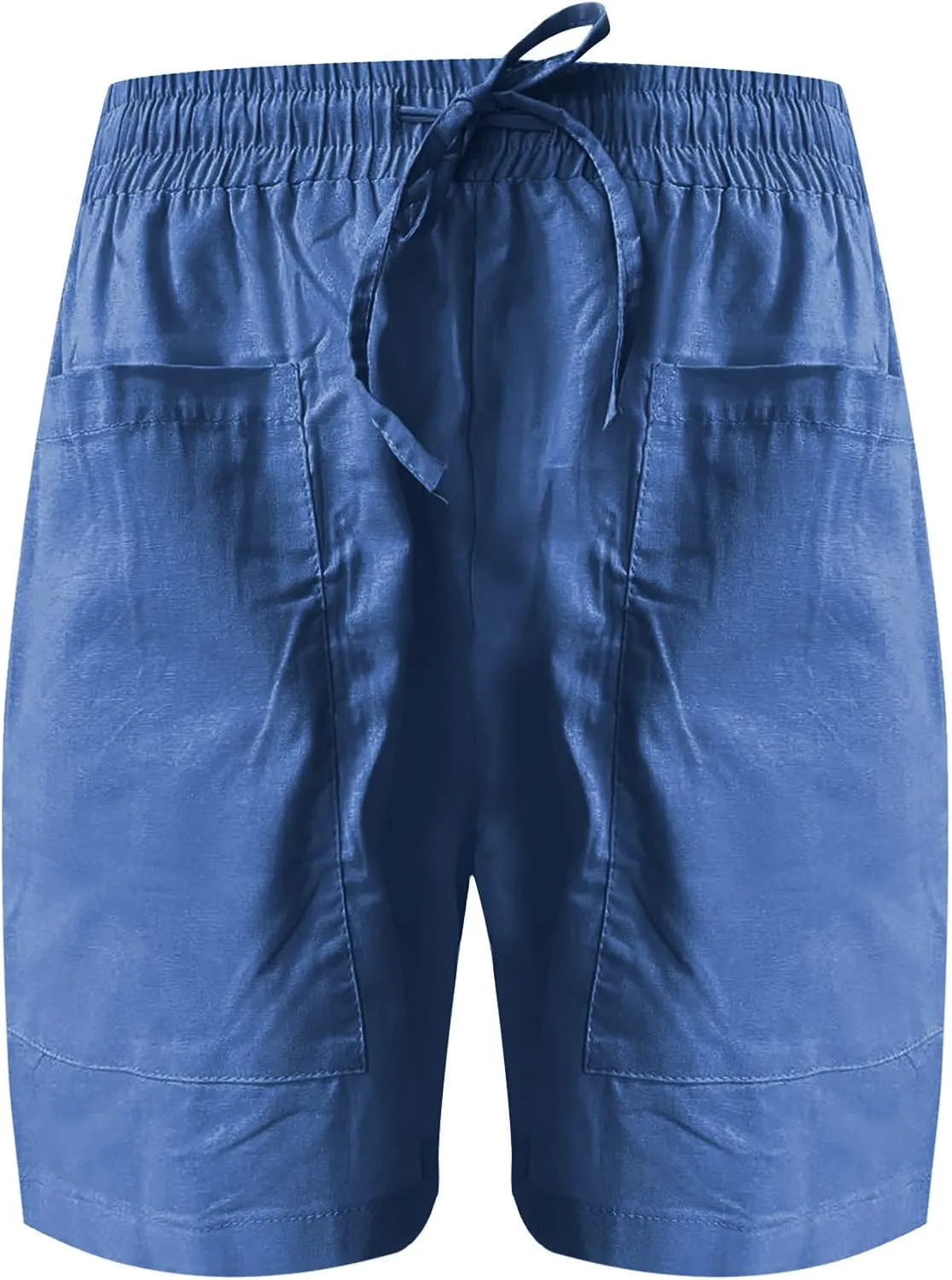 Elastic Waist Casual Comfy Summer Shorts Women's High Waisted Drawstring Shorts Solid Beach Shorts Gym Sweat Shorts