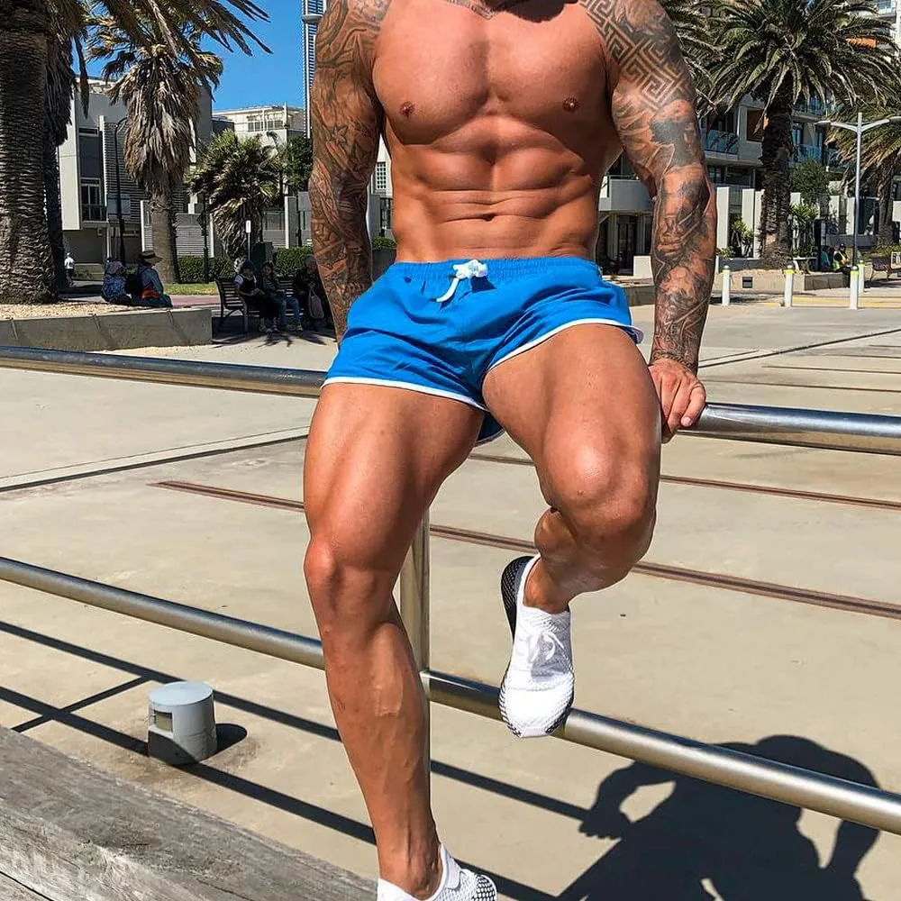 EVERWORTH Men's Workout Shorts Quick Dry Gym Shorts Bodybuilding Short Shorts, 4" Inseam Lightweight Mesh Yoga Running Shorts