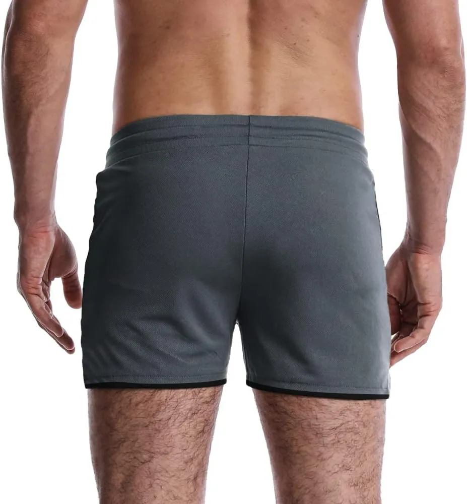 EVERWORTH Men's Workout Shorts Quick Dry Gym Shorts Bodybuilding Short Shorts, 4" Inseam Lightweight Mesh Yoga Running Shorts