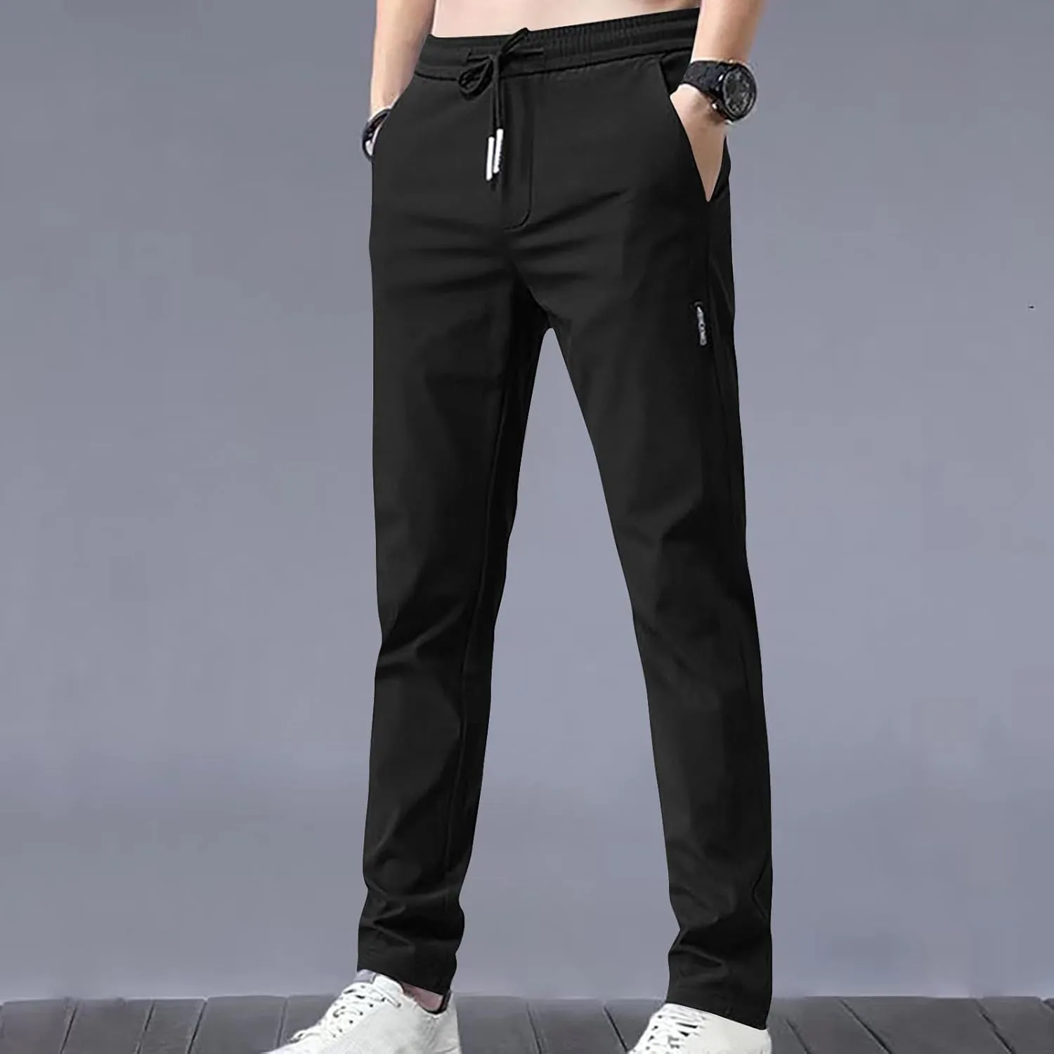 generic Golf Pants Men Straight Fit Trousers Fashion Running Tapered Jogger Pants Summer Cool Ice Silk Men Clothes Breathable
