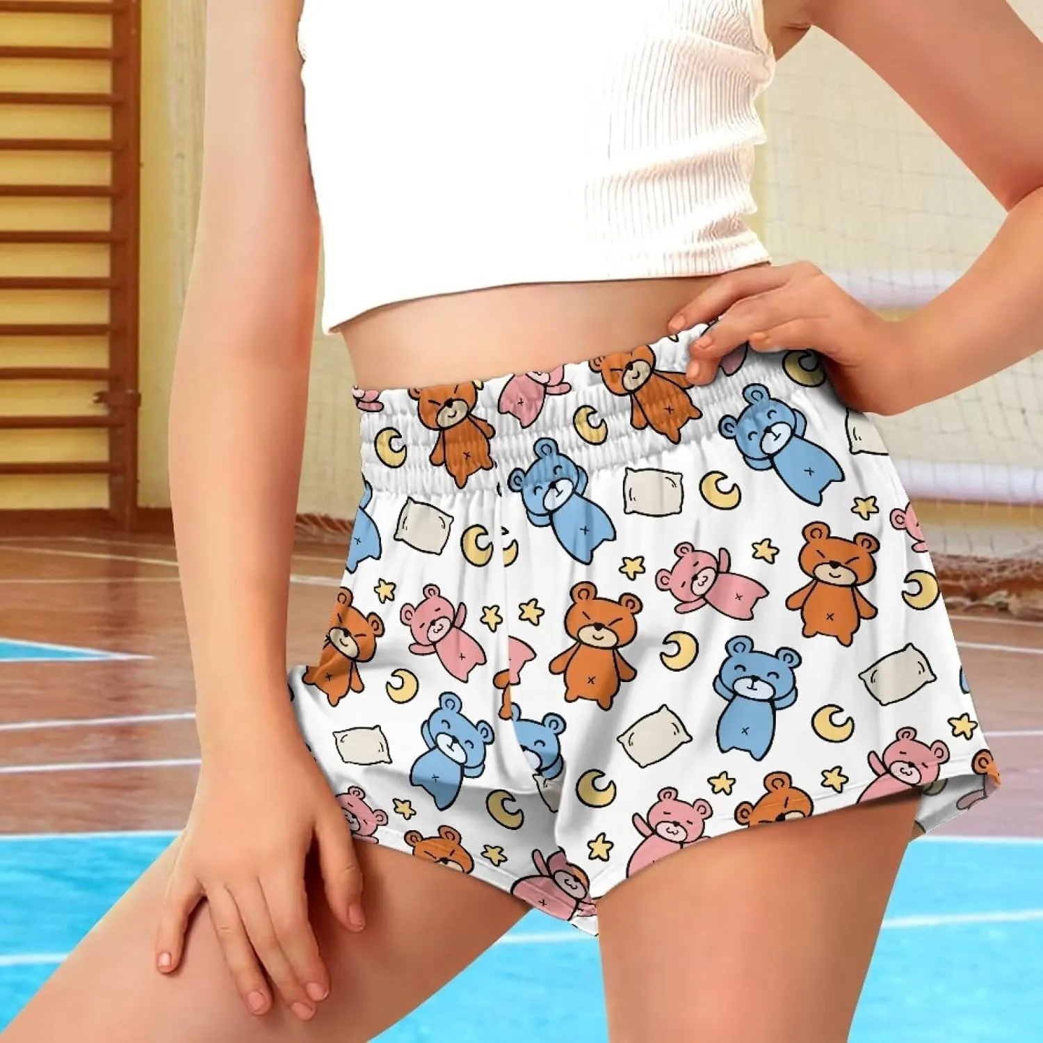 Girls Athletic Shorts Size 1-16 Kids High Waist Butterfly Shorts for Girls Flowy Shorts Summer Butterfly Shorts