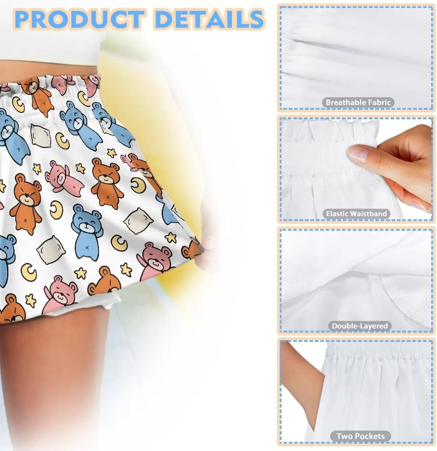 Girls Athletic Shorts Size 1-16 Kids High Waist Butterfly Shorts for Girls Flowy Shorts Summer Butterfly Shorts