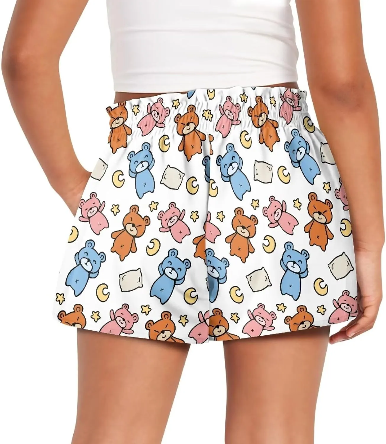 Girls Athletic Shorts Size 1-16 Kids High Waist Butterfly Shorts for Girls Flowy Shorts Summer Butterfly Shorts
