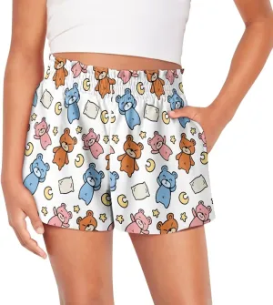 Girls Athletic Shorts Size 1-16 Kids High Waist Butterfly Shorts for Girls Flowy Shorts Summer Butterfly Shorts
