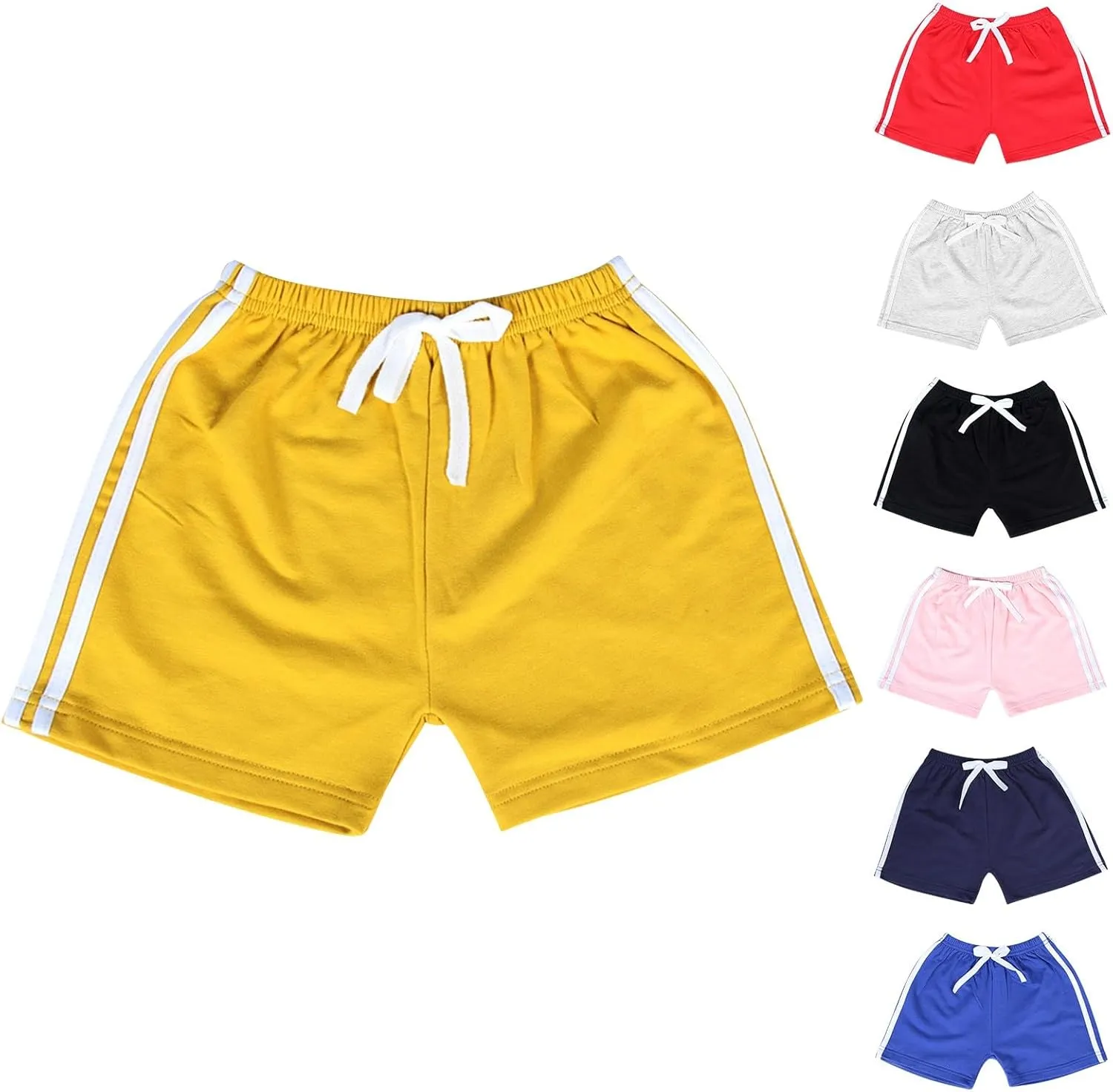 Girls Boys Athletic Basketball Soccer Shorts Toddler Boys Summer Cotton Shorts Kids Active Runing Gym Sports with Stripe