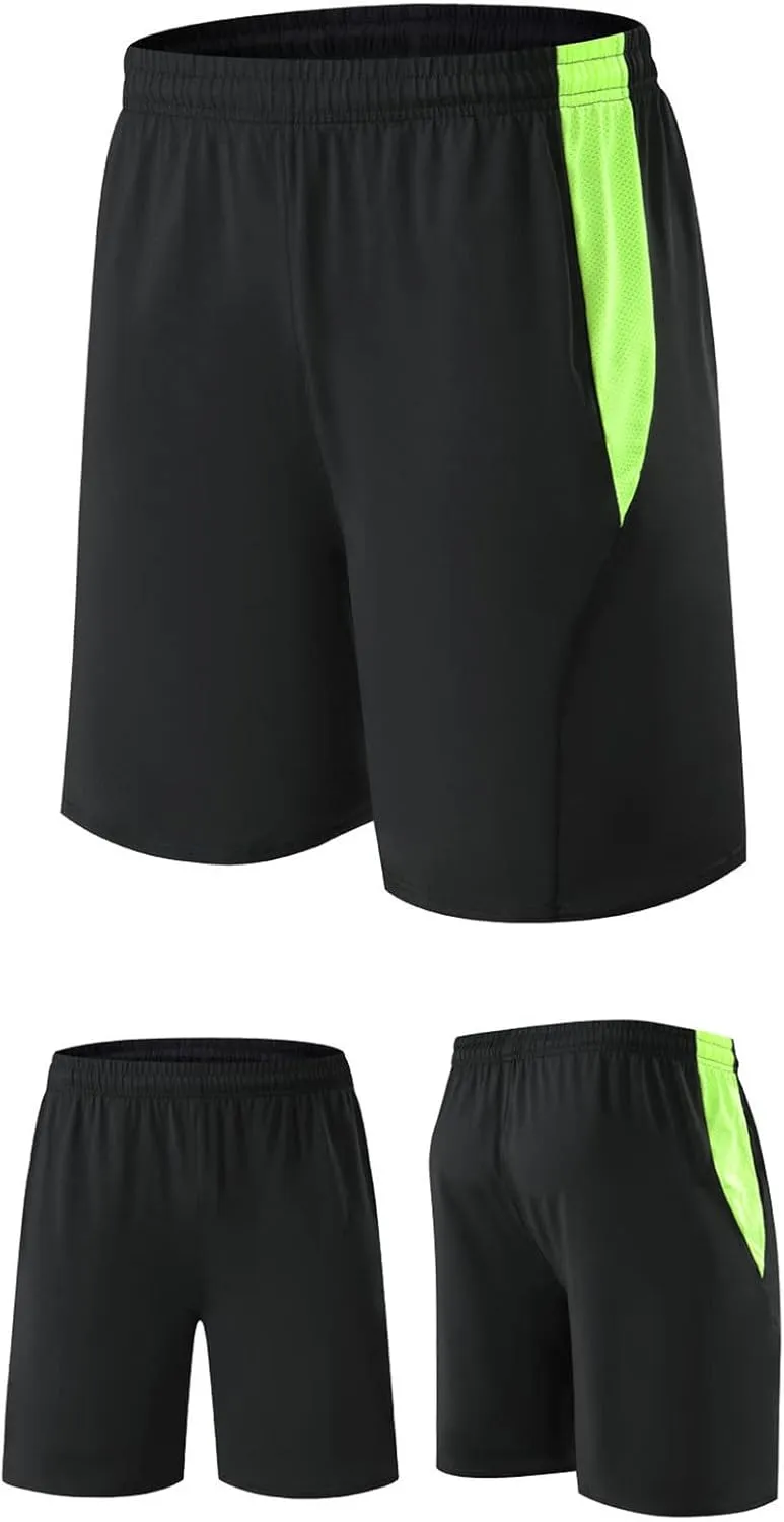 GOKKILRW Mens Athletic Shorts Running Mens Soccer Shorts 9" Mesh Basketball Shorts Active Gym Shorts with Pockets Lightweight