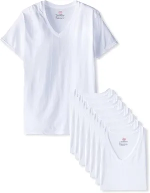 Hanes Men's Undershirt Pack, V-Neck Cotton Undershirts, Moisture-Wicking Undershirts, Odor-Control V-Neck Tees, Multipack