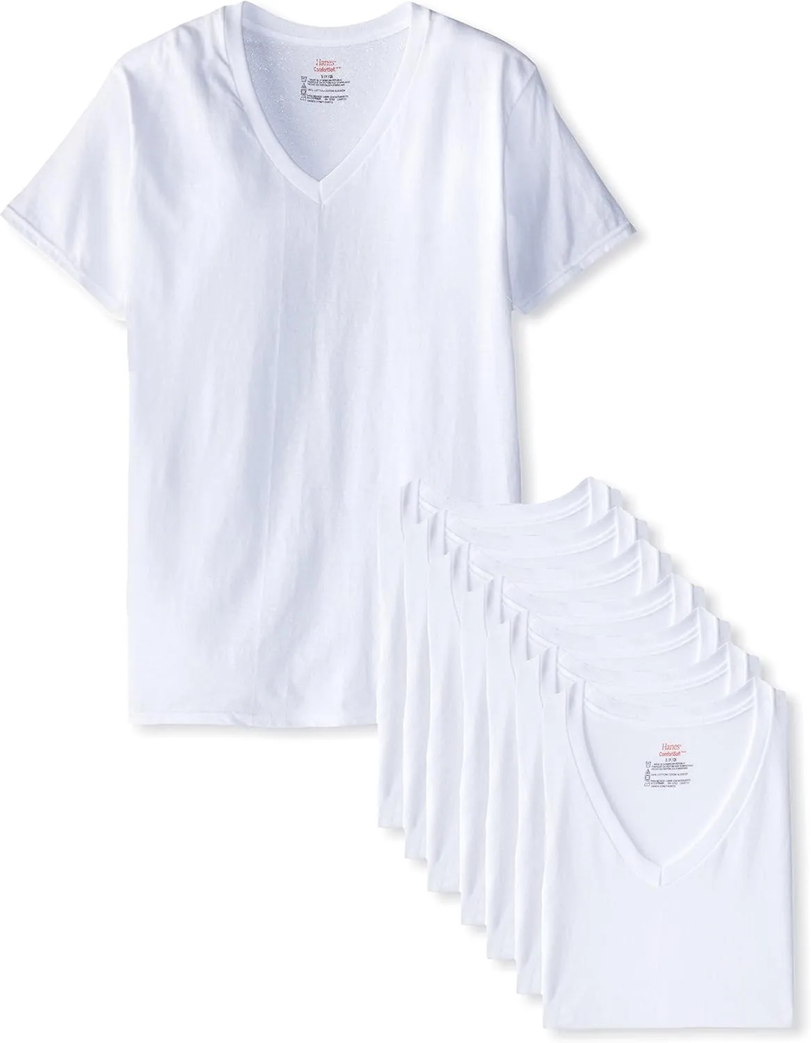 Hanes Men's Undershirt Pack, V-Neck Cotton Undershirts, Moisture-Wicking Undershirts, Odor-Control V-Neck Tees, Multipack