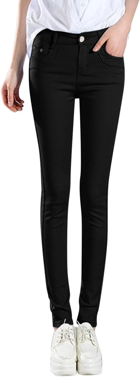 High Waisted-Rise Colored Stretch Skinny Destroyed Ripped Distressed Jeans for Women