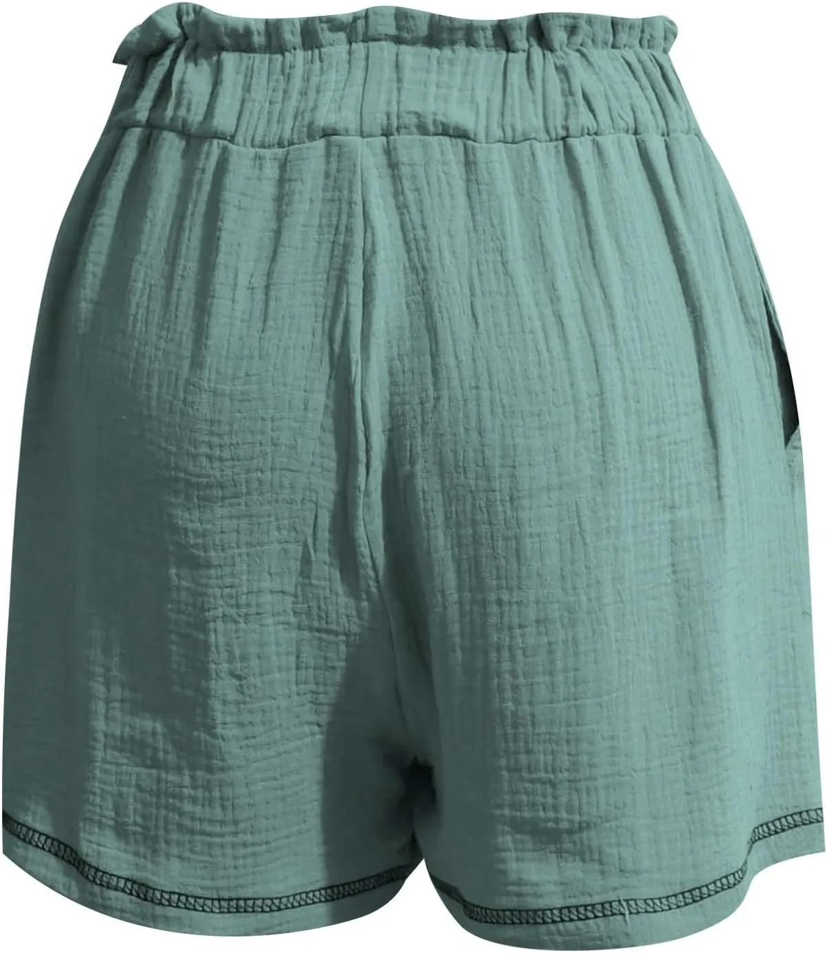 High Waisted Shorts for Women Trendy Summer Ruffle Shorts Drawstring Elastic Waist Flowy Shorts Casual Bermuda Shorts