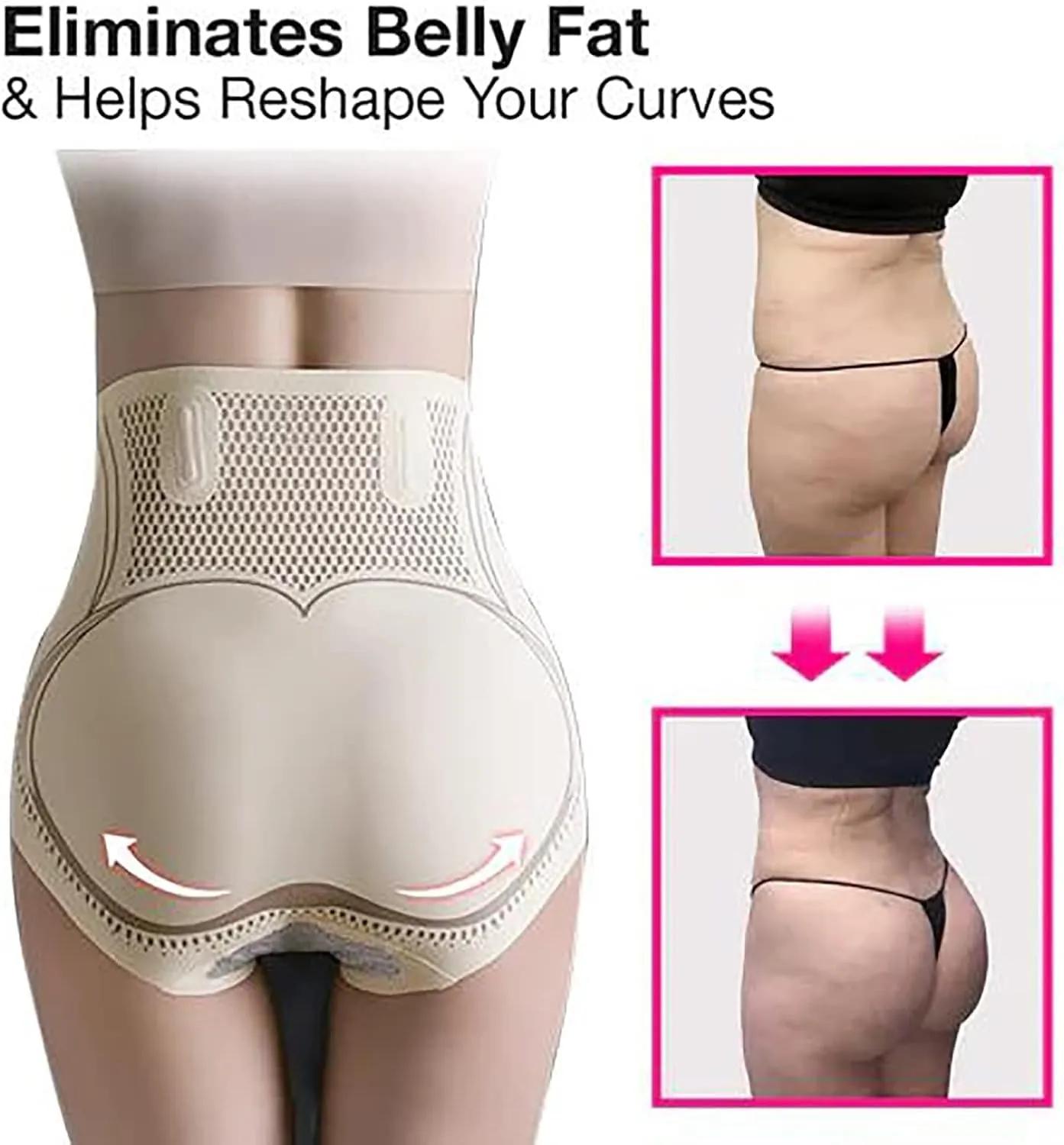 High Waisted Strong Girdle Seamless Ladies' Liquid Belly Hip Lifting Pants Body Shaper Boyshorts High Waist Underwear