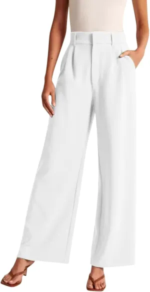 High Waisted Work Pants for Women Business Casual Outfits 2025 Office Dressy Pants Trousers with Pockets