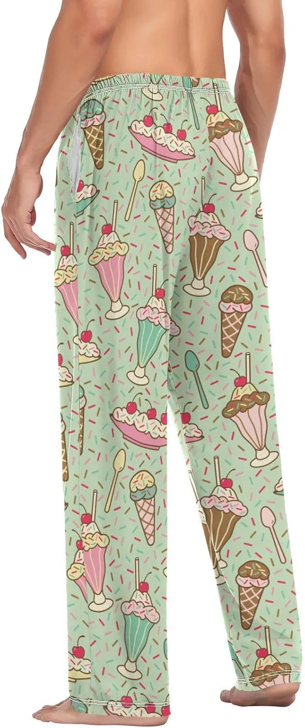 Ice Cream Dessert Candy Pattern Men's Pajama Pants Sleepwear Lounge Pajama Bottoms