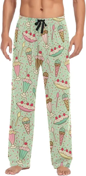 Ice Cream Dessert Candy Pattern Men's Pajama Pants Sleepwear Lounge Pajama Bottoms