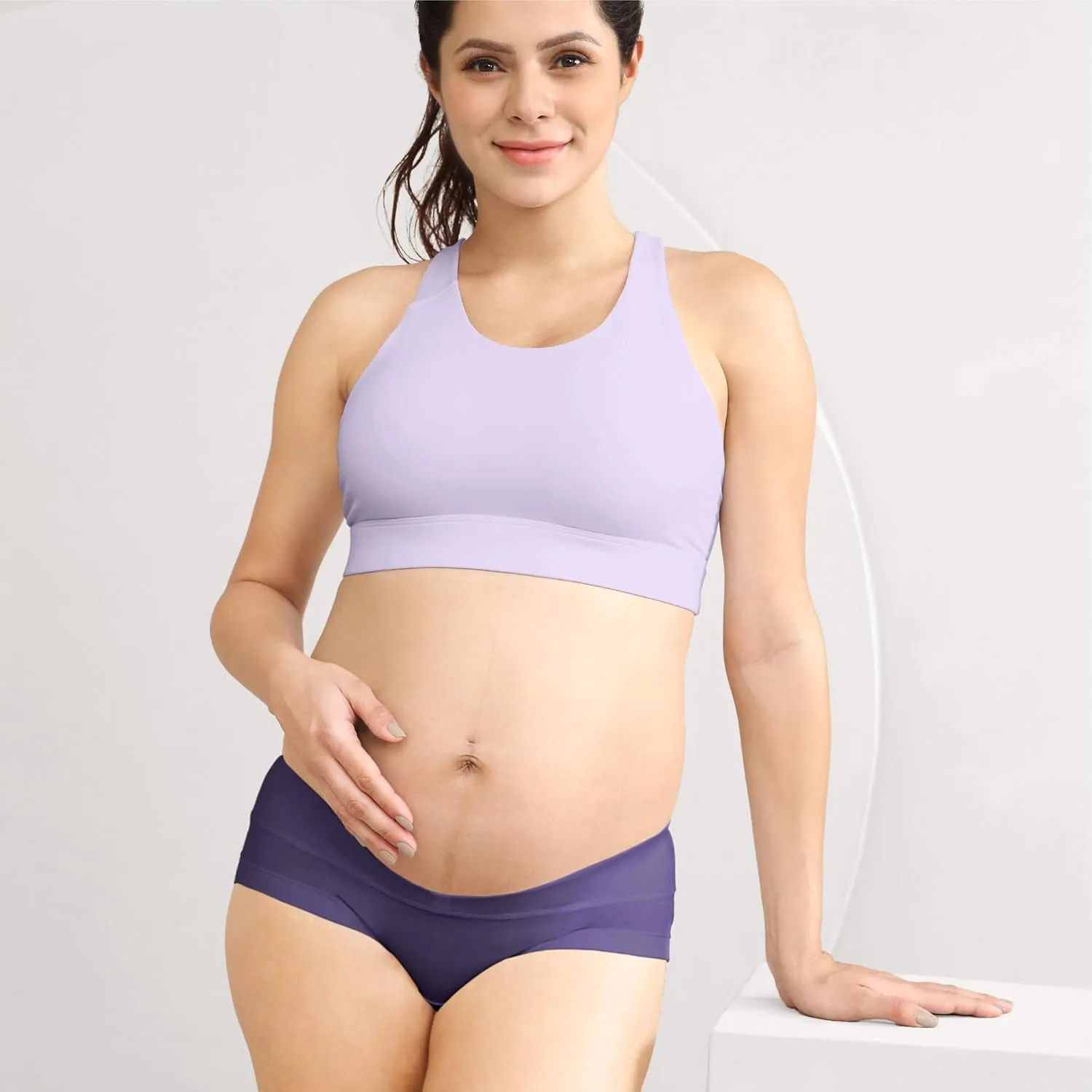 Intimate Portal Maternity Underwear Cotton Pregnancy Postpartum Panties Under the Bump Boyshort Briefs