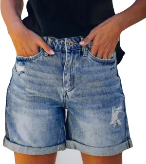 Jean Shorts for Women High Waisted Denim Shorts 2024 Casual Summer Shorts Distressed Jean Shorts Ripped Jeanshorts