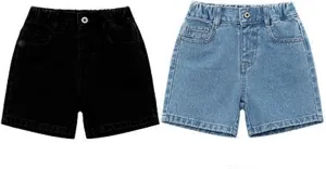 Jeans Shorts for Toddler Boys Loose Denim Pants Little Boy Elastic Waist Jeans Shorts Wide Leg Pants Casual Outfits