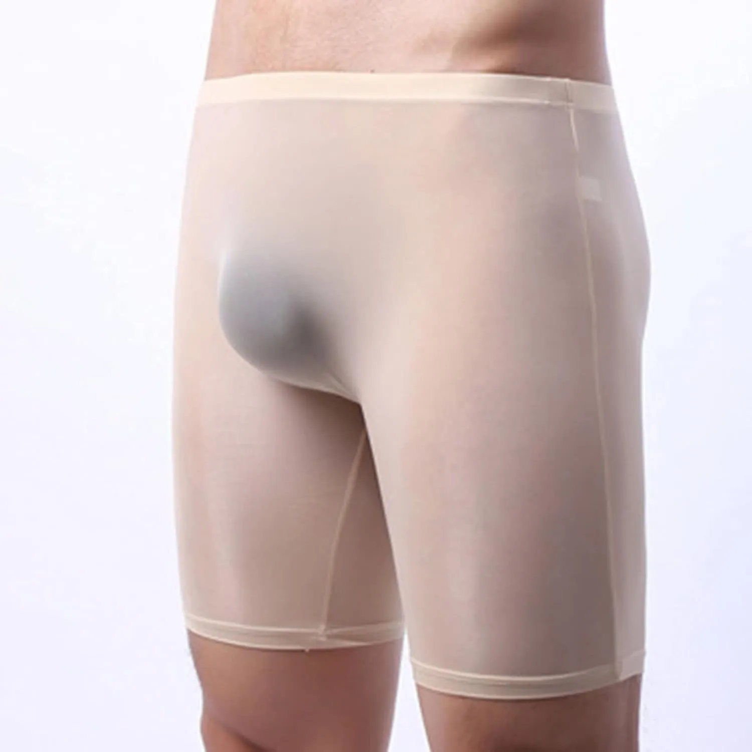 JEKE-DG Men 's Silky Boxer Briefs Short Ice Silk Sports-Inspired Underwear Transparent Underwear Boxer Shorts