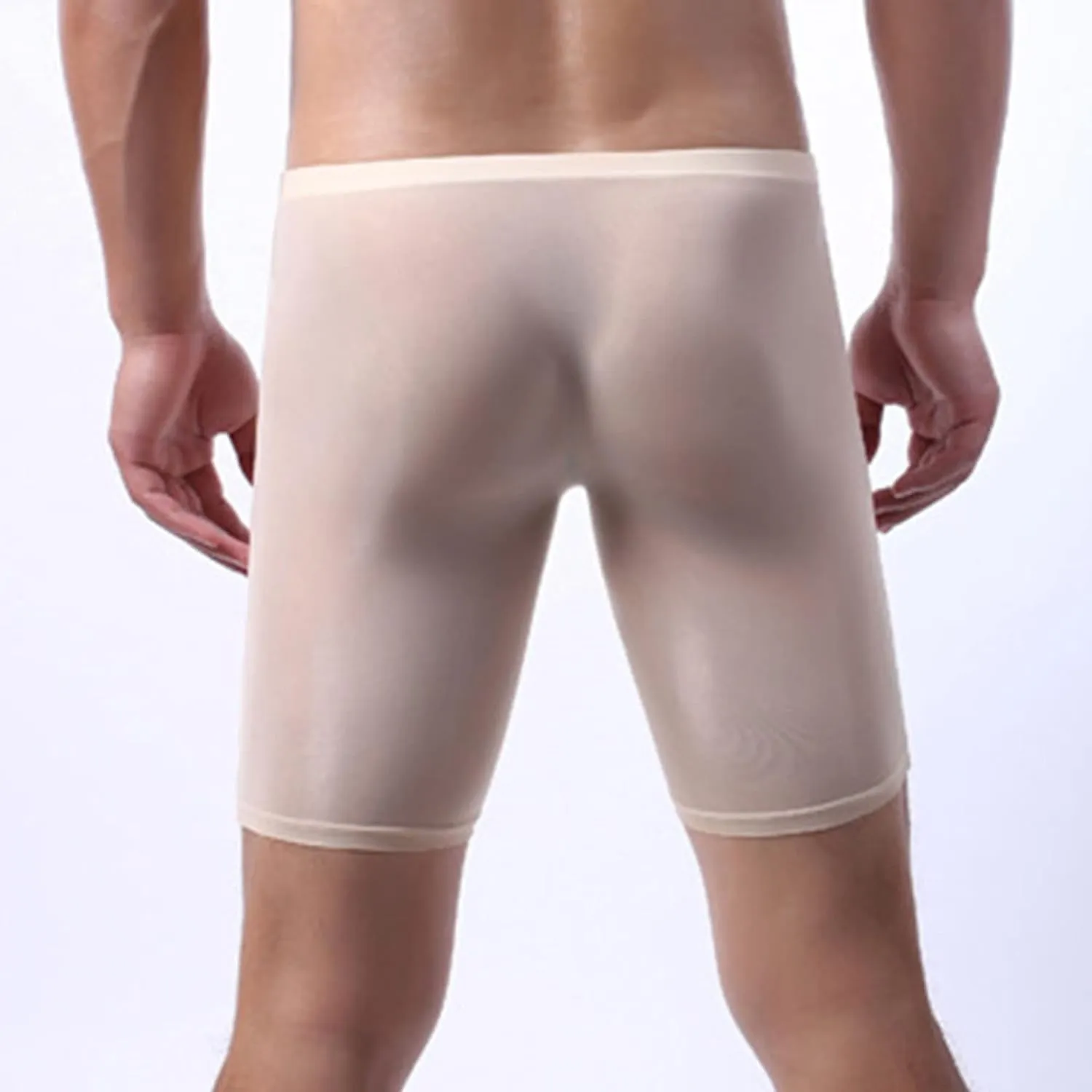 JEKE-DG Men 's Silky Boxer Briefs Short Ice Silk Sports-Inspired Underwear Transparent Underwear Boxer Shorts