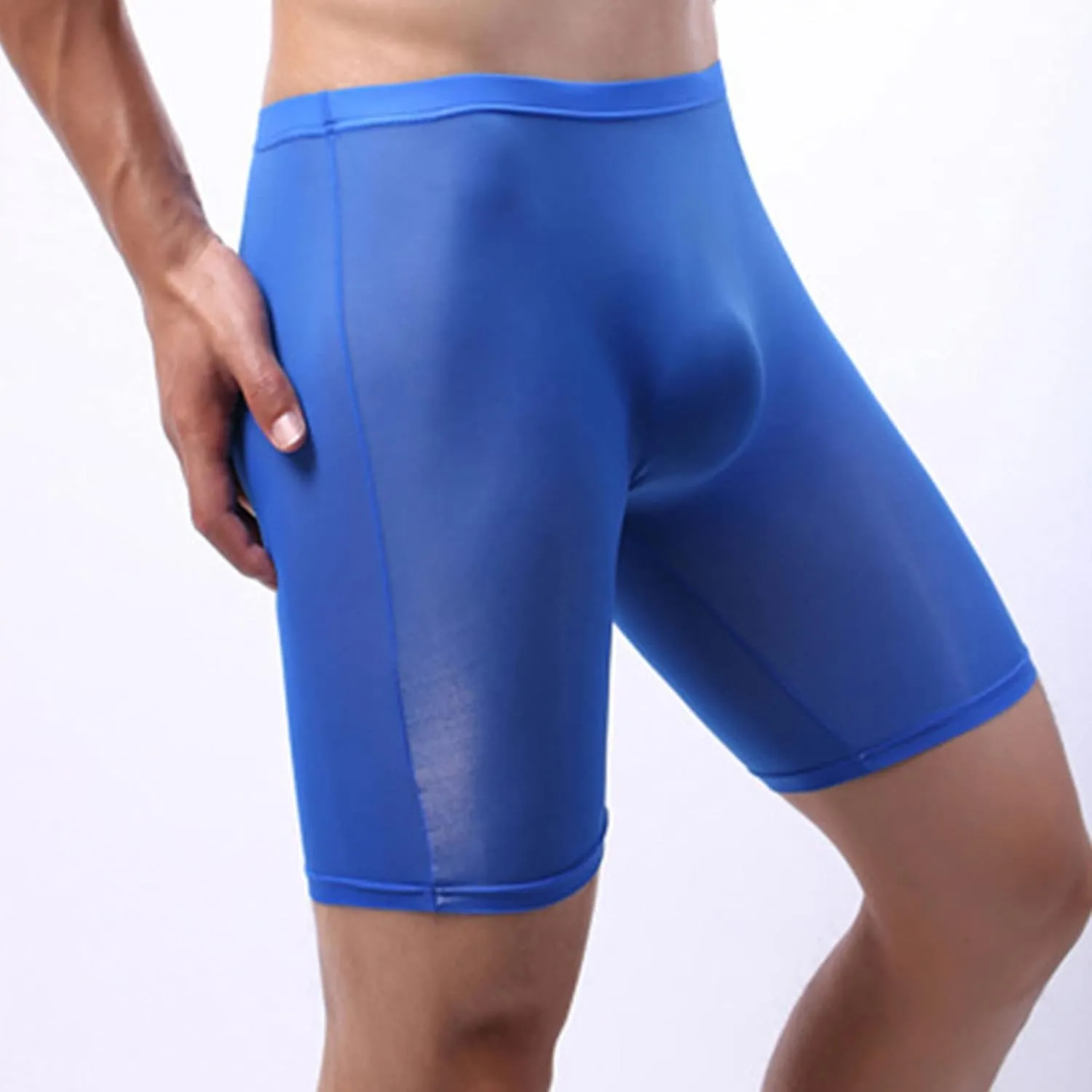 JEKE-DG Men 's Silky Boxer Briefs Short Ice Silk Sports-Inspired Underwear Transparent Underwear Boxer Shorts