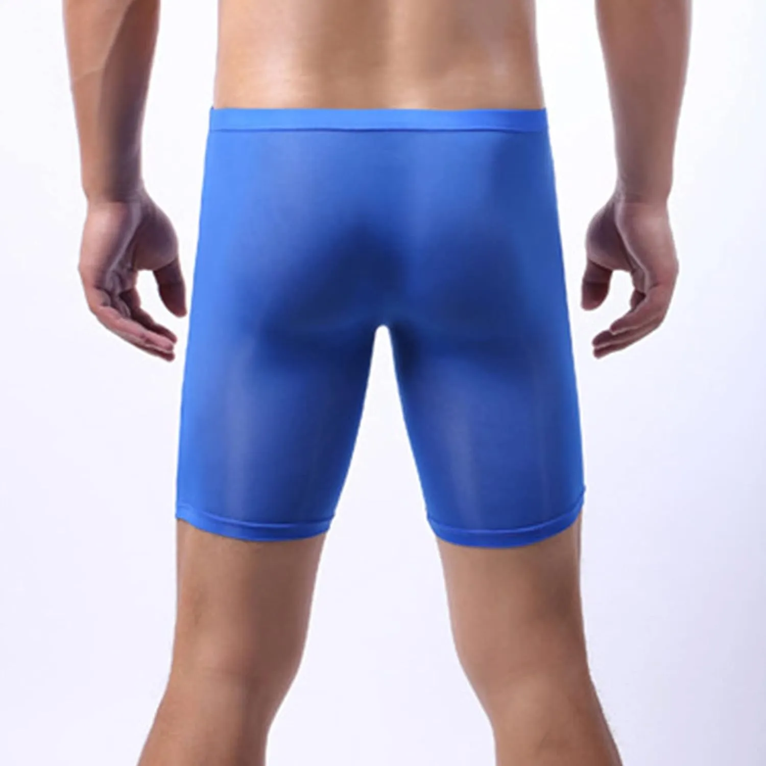 JEKE-DG Men 's Silky Boxer Briefs Short Ice Silk Sports-Inspired Underwear Transparent Underwear Boxer Shorts