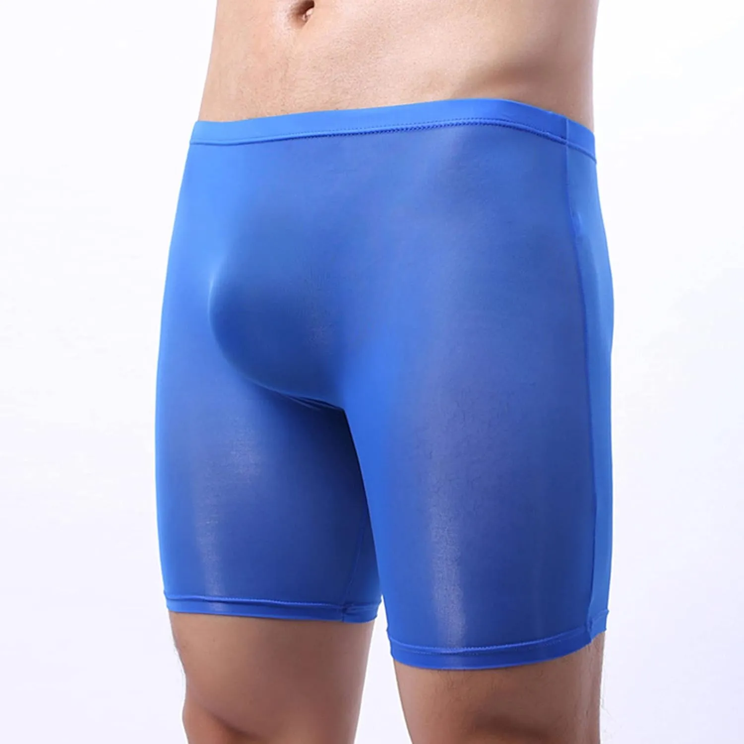JEKE-DG Men 's Silky Boxer Briefs Short Ice Silk Sports-Inspired Underwear Transparent Underwear Boxer Shorts