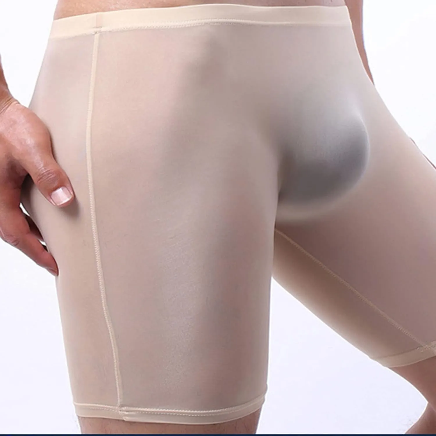 JEKE-DG Men 's Silky Boxer Briefs Short Ice Silk Sports-Inspired Underwear Transparent Underwear Boxer Shorts