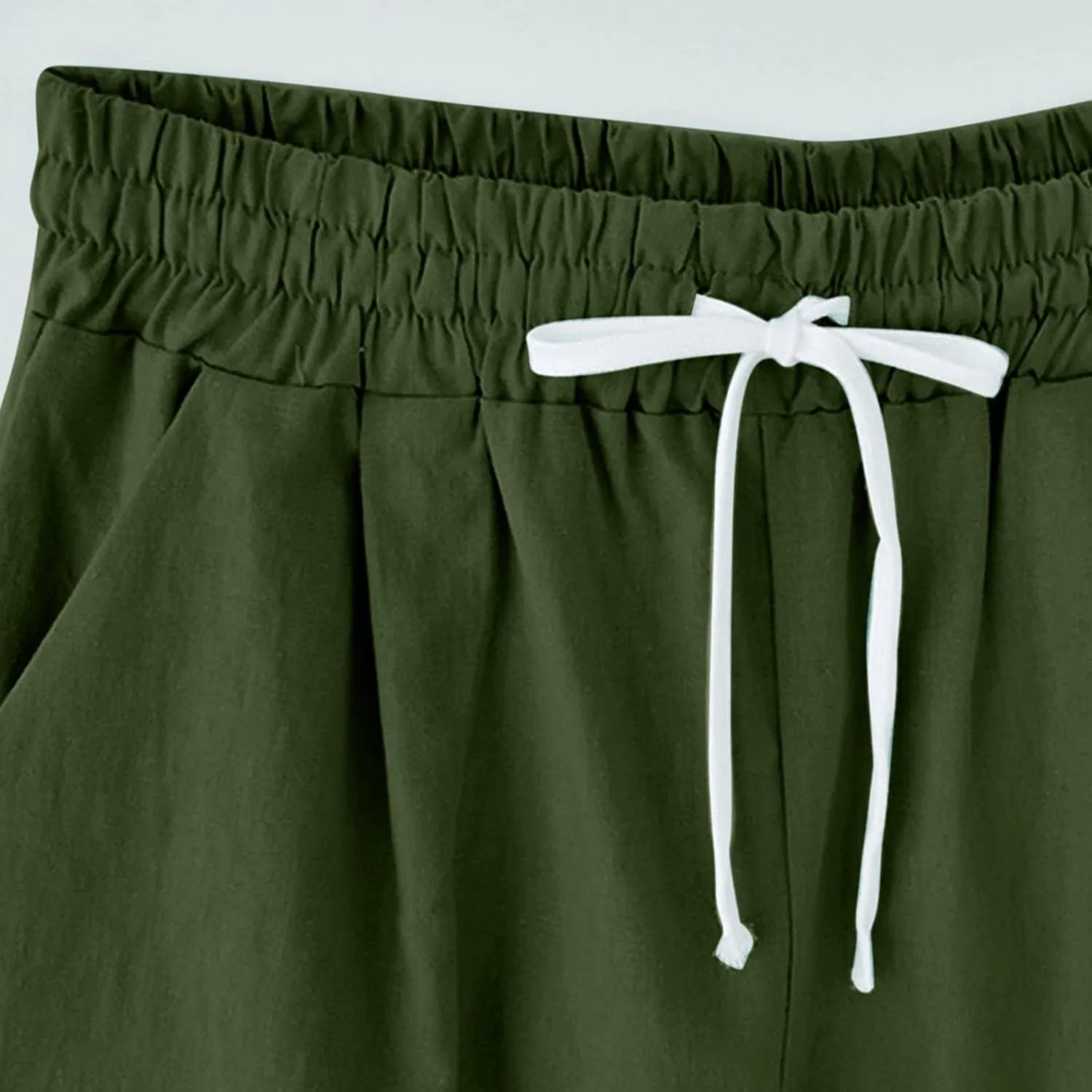 LCMTWX Flowy Shorts Waist Pants Shorts Loose Elastic Pocketed Womens Casual Drawstring Pants Flowy Shorts Jean Shorts Short