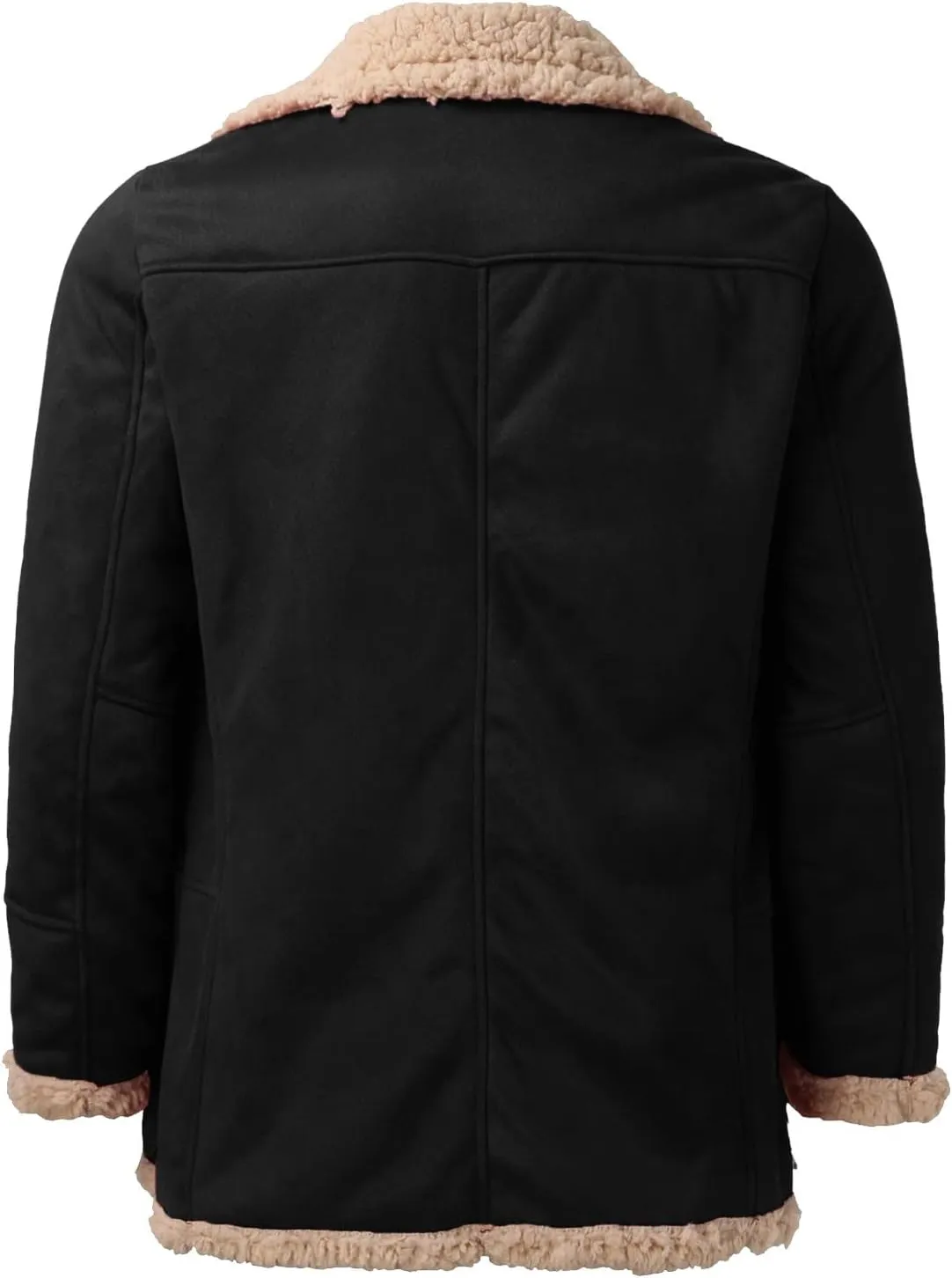LCMTWX Men's Thicken Warm Winter Coat Solid Color Jacket Leather Windbreaker Long Sleeve Coats Warm Long Winter Jackets