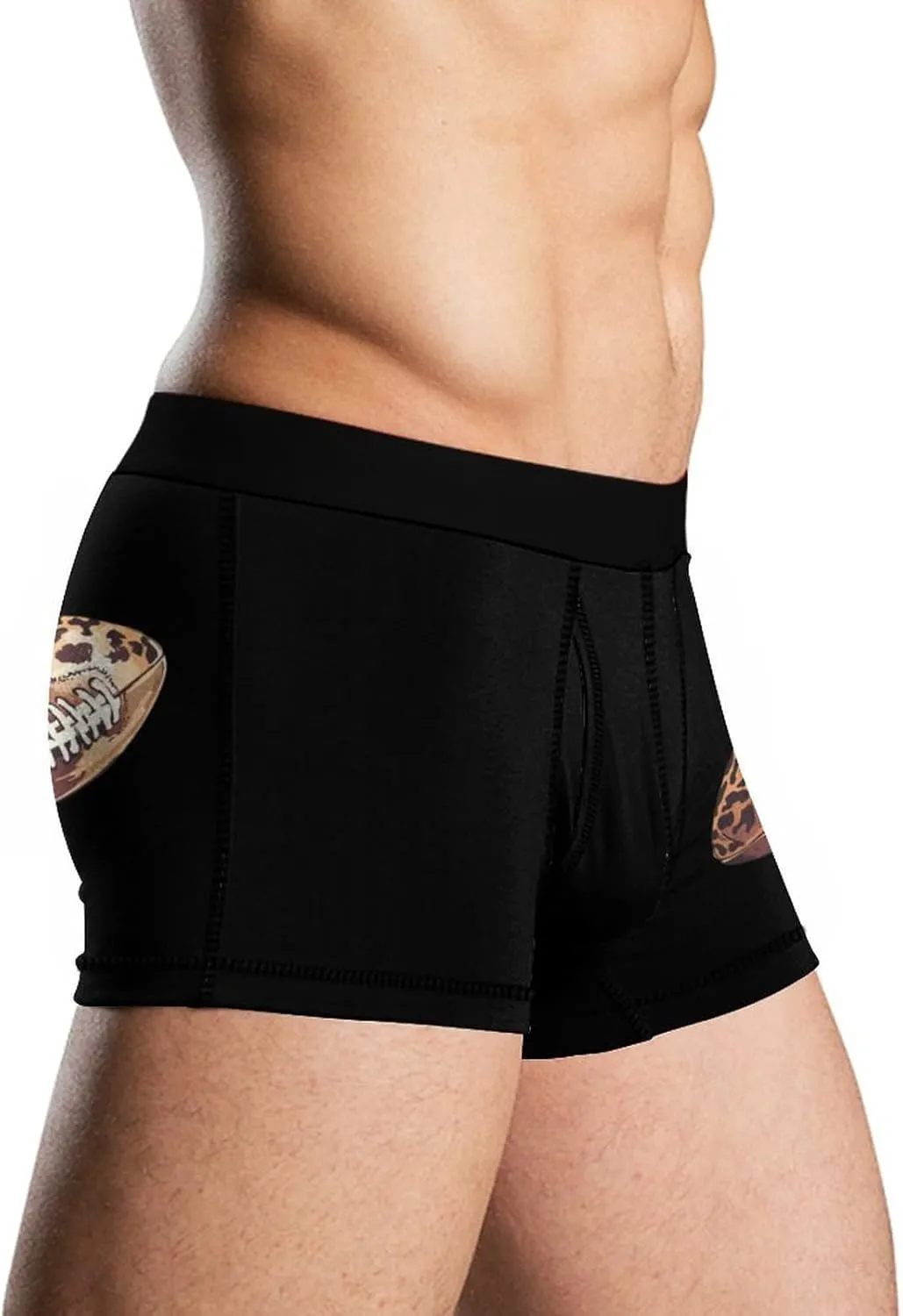 Leopard Football Men's Tight Boxer Briefs Breathable Underwear Soft Stretch Trunks