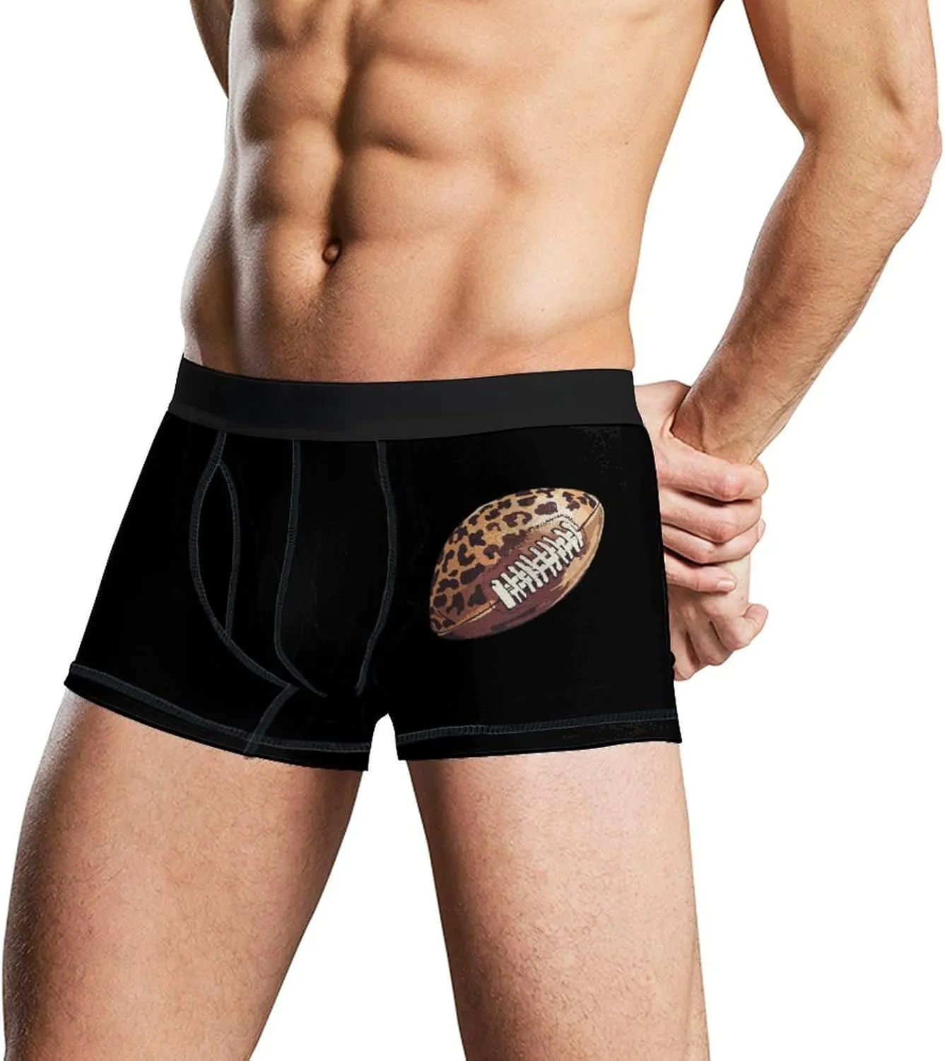 Leopard Football Men's Tight Boxer Briefs Breathable Underwear Soft Stretch Trunks