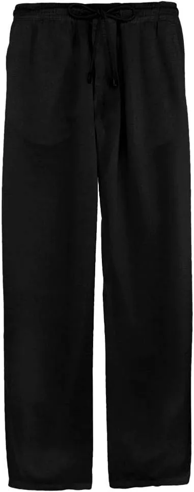 Linen Pants for Mens Casual Pants Relaxed-Fit Beach Pants Summer Yoga Pants Drawstring Elastic Waist Pants