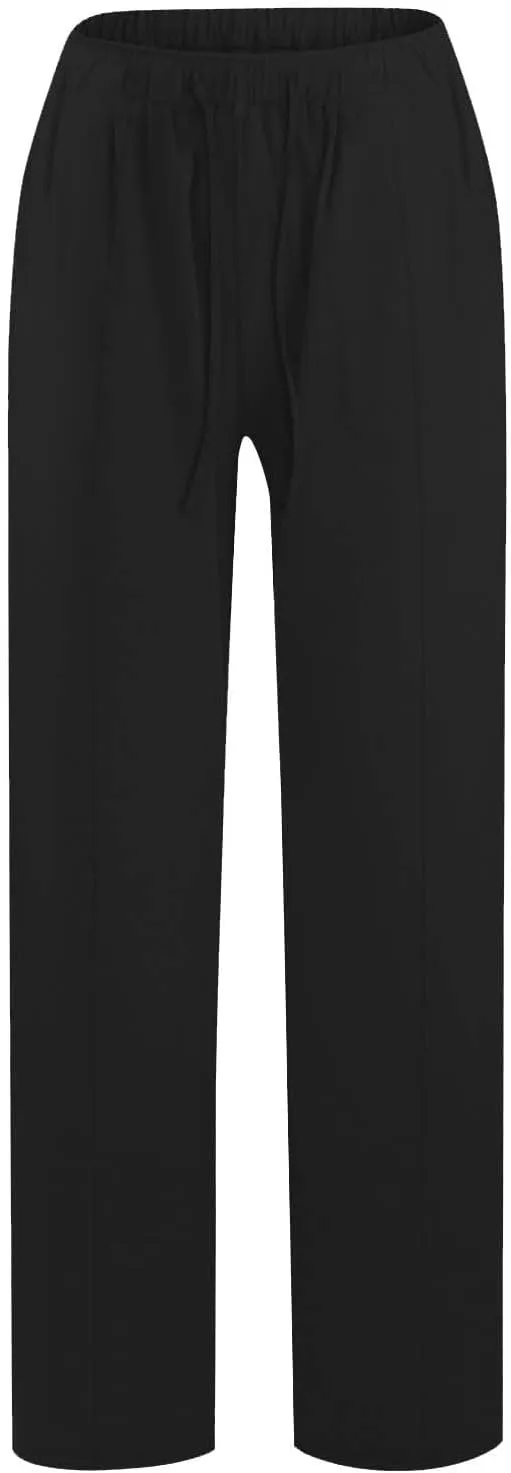 Linen Pants for Women Casual Straight Leg Pants Drawstring Trousers Pants Comfy Lounge Pants Solid Loose Work Pants