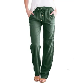 Linen Pants Women Loose Fit Cotton Pants Lightweight Summer Pants Loose Trousers Pants Casual High Waist Pants