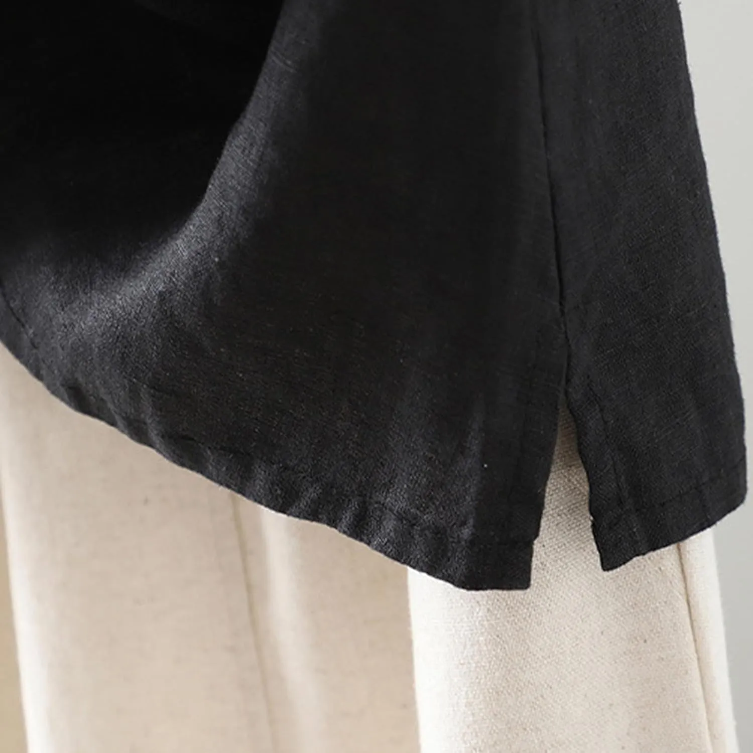 Linen Tank Women Loose Sleeveless V Neck Vacation Solid Color Tunic Tanks Casual Summer Cotton Side Slits Camisole