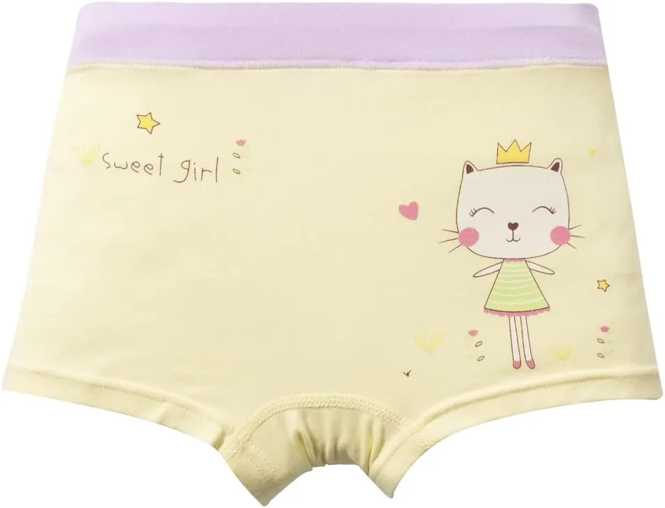 Little Girls Cotton Boy Shorts Toddler Panties Baby Princess Underwear (Pack of 5)