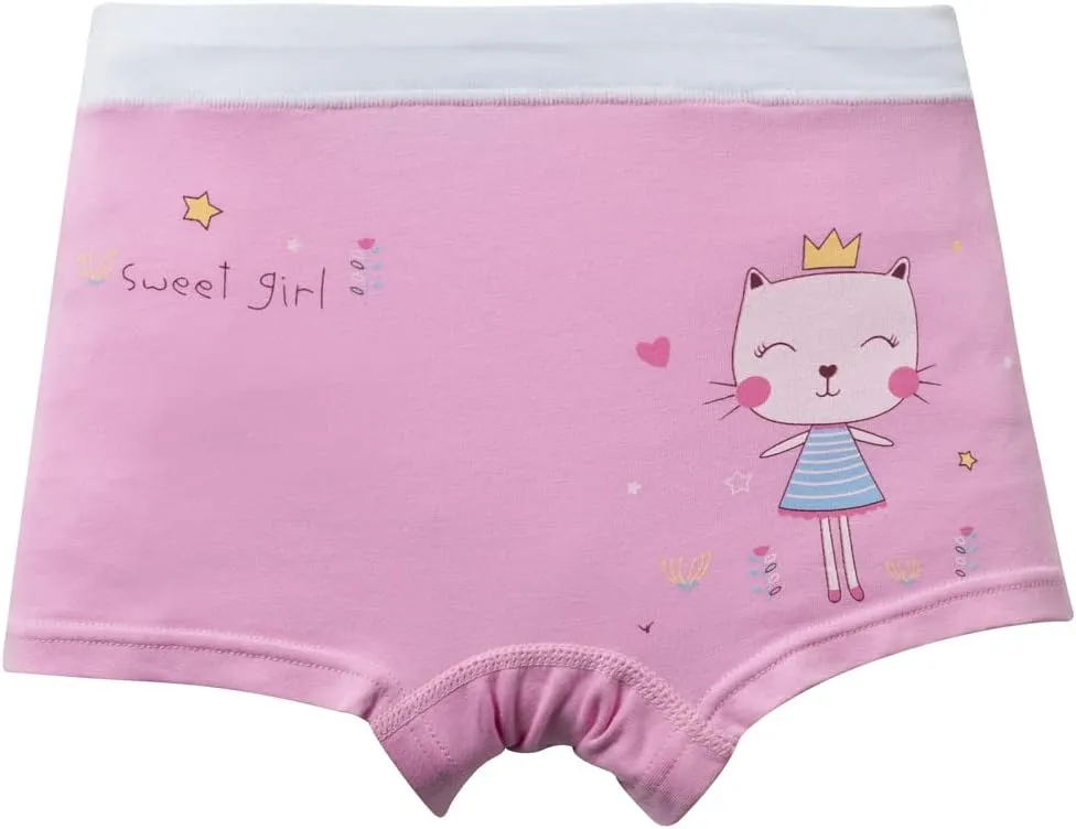 Little Girls Cotton Boy Shorts Toddler Panties Baby Princess Underwear (Pack of 5)